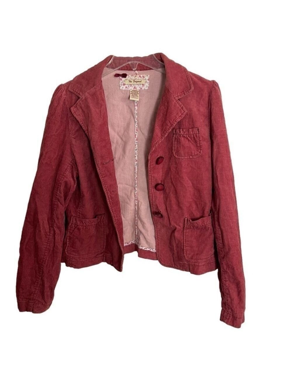 Women’s The Original Vintage Red Rose Corduroy Size Large!